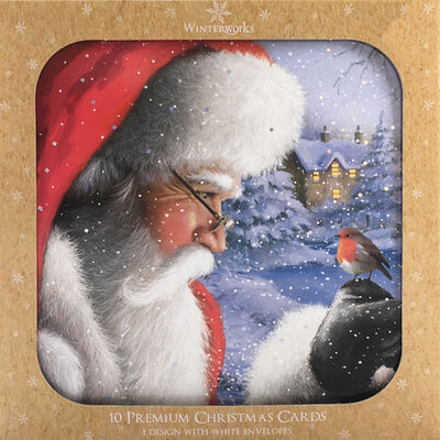 Santa Christmas Cards: Pack Of 10 image number 1