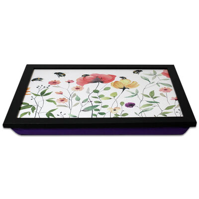 Poppies and Bees Cushion Lap Tray image number 2