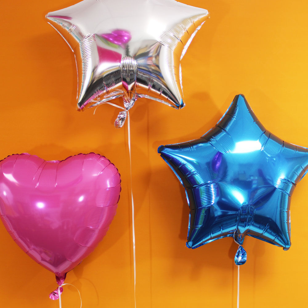 Shaped Balloons Party Solid Colour Star 18" Foil Black Heart Helium Balloon 