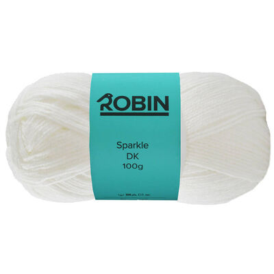 Robin Sparkle DK: White Yarn 100g image number 1