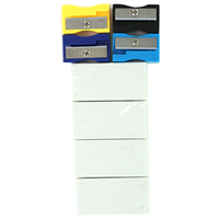Works Essentials Erasers & Sharpeners: Pack of 8