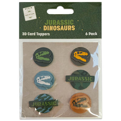 Jurassic Dinosaurs 3D Card Toppers: Pack of 6 image number 1