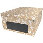 Kraft White Floral Under Bed Collapsible Storage Box image number 1