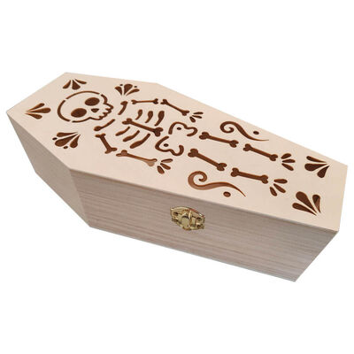 Halloween Wooden Laser Cut Coffin Box image number 2