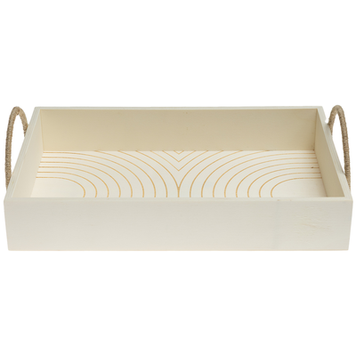 Wooden Tray with Rope Handles image number 2