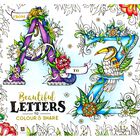 A to Z Beautiful Letters Colouring Book & Scribblicious Fine Line Coloured Pens Bundle image number 3