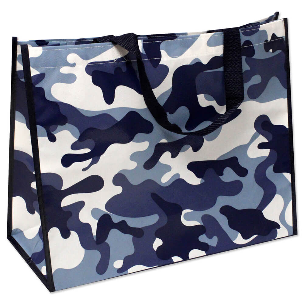 blue camo bag