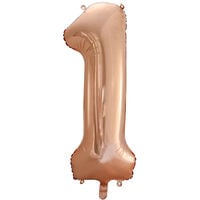 34 Inch Rose Gold Number 1 Helium Balloon