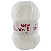 Robin Bonny Babe: White 4ply Yarn 100g