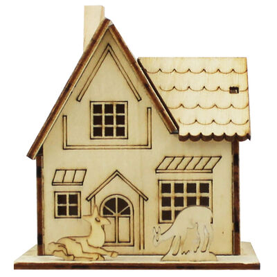 Mini Light Up Decorative Wooden House - Assorted image number 1