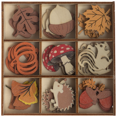 Wooden Embellishments: Pack of 45 image number 1
