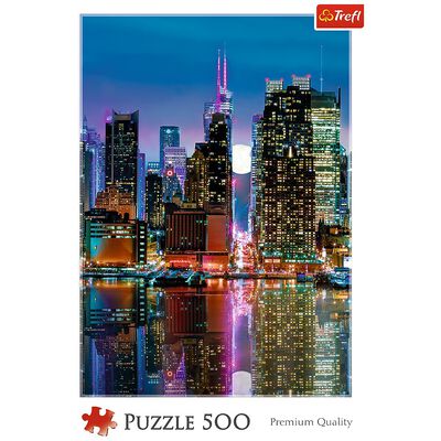 Full Moon Over The Manhattan 500 Piece Jigsaw Puzzle image number 2