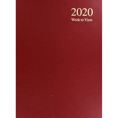 A4 2020 Red Week to View Diary image number 1