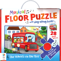 Musical Floor 28-Piece Puzzle with Sing-Along Book: The Wheels on the Bus