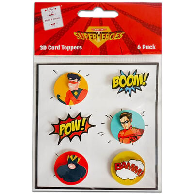 Superheroes 3D Card Toppers: Pack of 6 image number 1