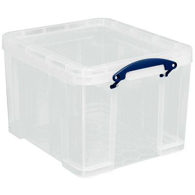 Really Useful 35 Litre Clear Plastic Storage Box image number 1