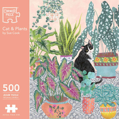 Cat & Plants 500 Piece Jigsaw Puzzle image number 1