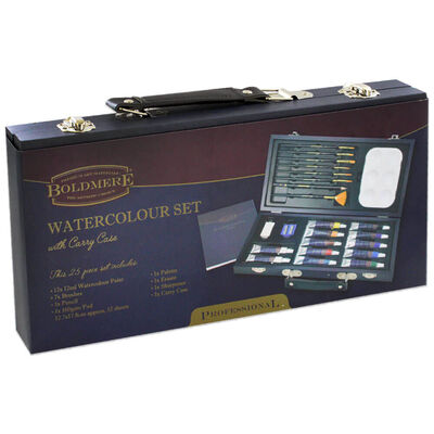Boldmere 24 Piece Watercolour Set with Carry Case image number 1