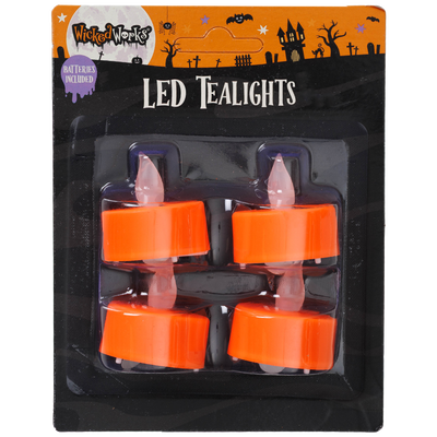 Halloween LED Tealights: Pack of 4 image number 1