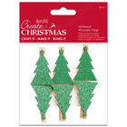 Glittered Christmas Tree Wooden Pegs: Pack of 6 image number 1
