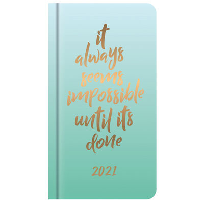 Ombre Green 2021 Slim Week to View Pocket Diary image number 1