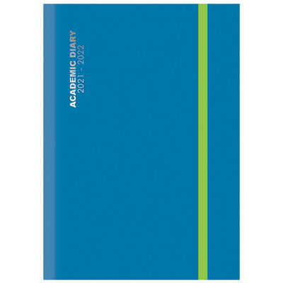 A4 Bright Blue 2021-2022 Day a Page Diary image number 1