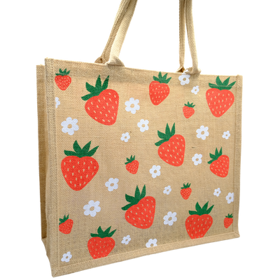 Jute Strawberry Shopper Bag image number 2