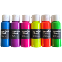 Crawford & Black Neon Acrylic Paints: Pack of 6