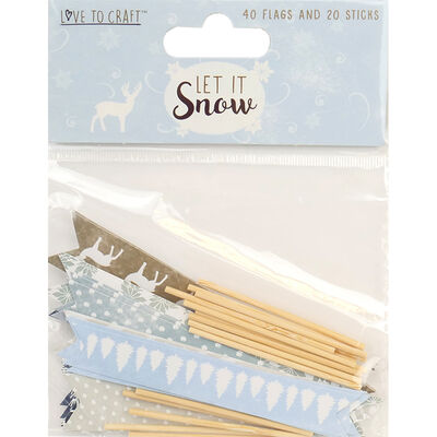 Let It Snow Flags And Sticks Pack Of 60 image number 1
