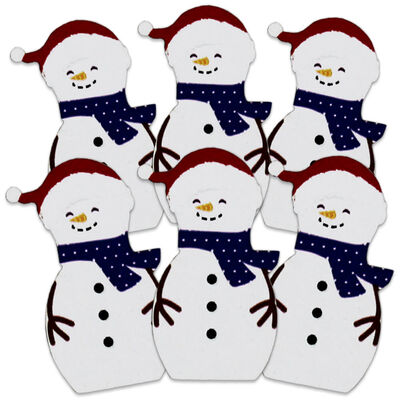Wooden Jolly Snowman: Pack of 6 image number 1