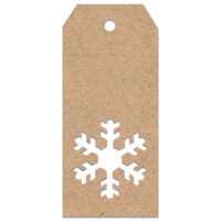Christmas Kraft Rectangle Snowflake Gift Tags: Pack of 10