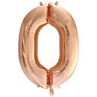 34 Inch Rose Gold Number 0 Helium Balloon image number 1