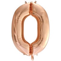 34 Inch Rose Gold Number 0 Helium Balloon