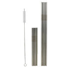 Silver Stainless Steel Reusable Drinking Straws - 8 Pack image number 2