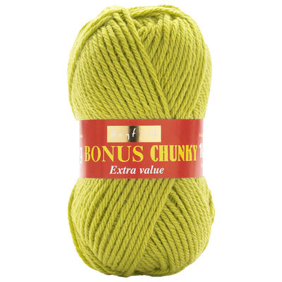 Bonus Chunky: Lime Green Yarn 100g image number 1
