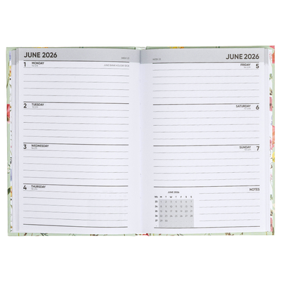 A6 Wildflower 2026 Week to View Casebound Diary image number 2