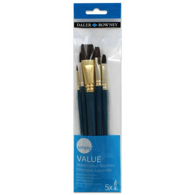 Watercolour Paint Brushes: Pack of 5 image number 1