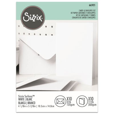 Sizzix White A6 Cards & Envelopes: Pack of 10 image number 1