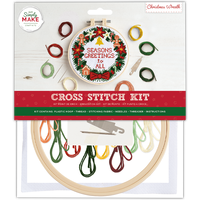Cross Stitch Hoop Kit: Christmas Wreath