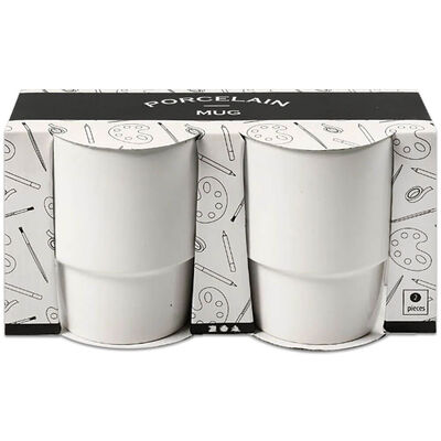 Large White Porcelain Mug: Pack of 2 image number 1