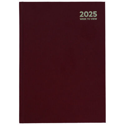 A5 Red Week to View 2025 Diary image number 1
