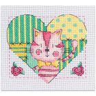 Mini Cross Stitch Kit: Cat in Heart image number 2