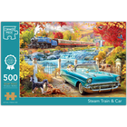 Stream Train and Car 500 Piece Jigsaw Puzzle image number 1
