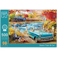 Stream Train and Car 500 Piece Jigsaw Puzzle