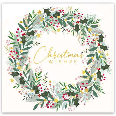 Charity Floral Wreath Christmas Cards: Pack of 10 image number 2