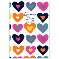 A6 Bright Hearts 2023-2024 Week to View Academic Diary