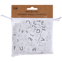 White Wooden Letters: Pack of 114
