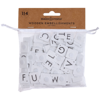 White Wooden Letters: Pack of 114 image number 1