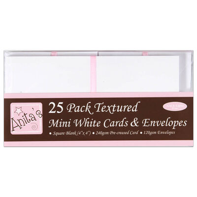 Anita's Textured Mini White Cards & Envelopes: Pack of 25 image number 1