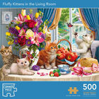 Fluffy Kittens in the Living Room 500 Piece Jigsaw Puzzle image number 1